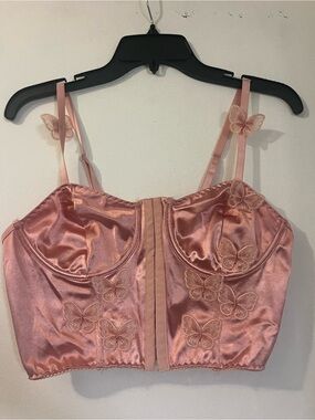Pink Corset Butterfly Top with Clasps